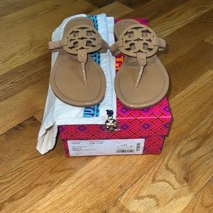 Tory Burch Miller Patent Leather Sandal in Size 9